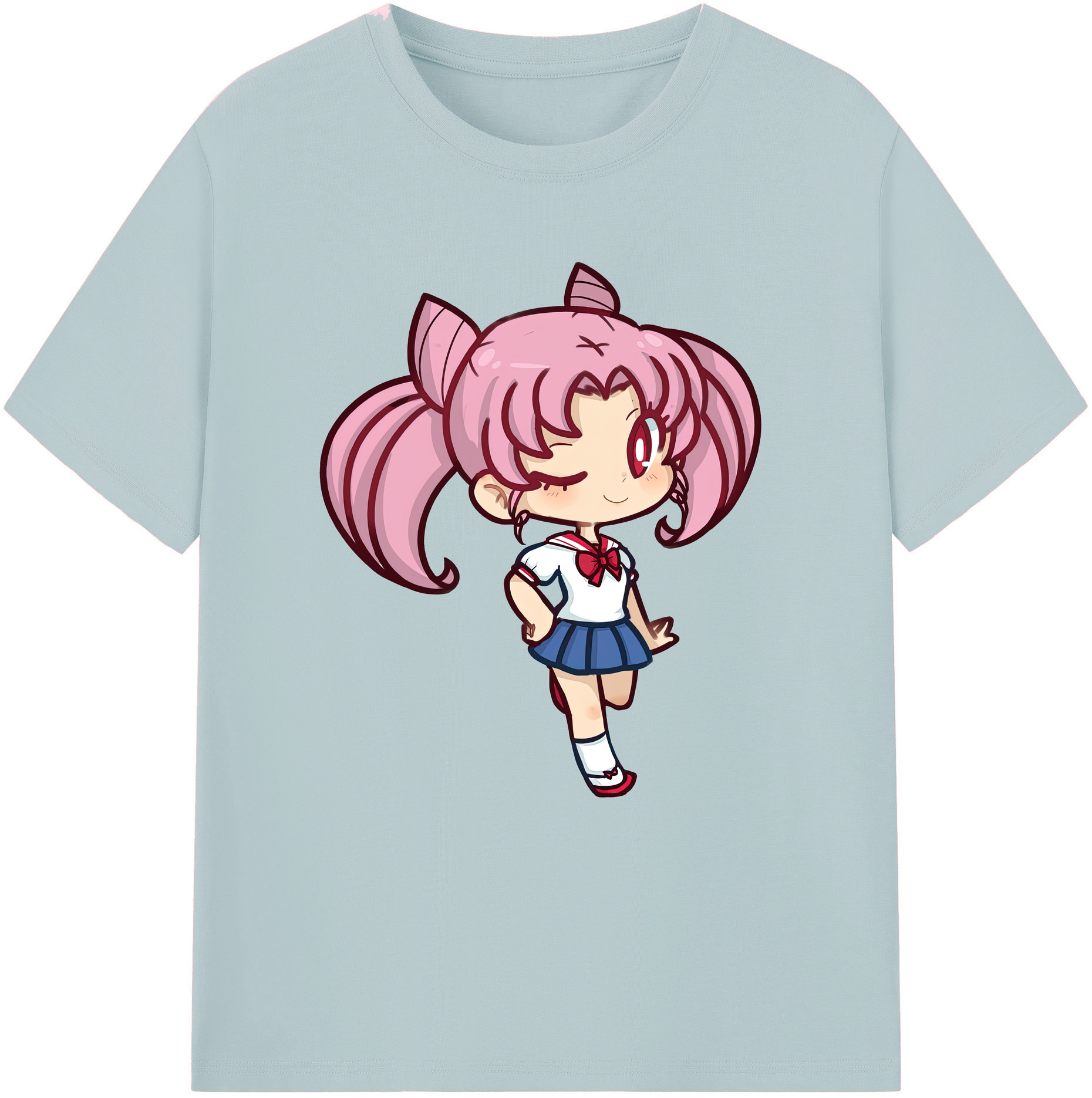 （画像用） 美少女戦士セーラームーン ちびうさ Sailor Moon Chibiusa Tsukino Usagi Small Lady Serenity 綿100％半袖Tシャツ（フロントプリント）